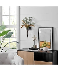 Danya B. Clear Amphora Vase on Iron Sconce with Finials