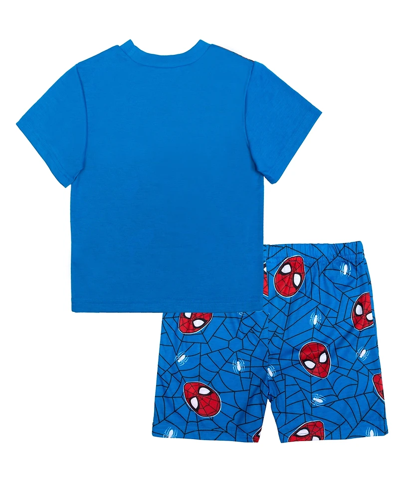 Spider-Man Boys' 4-10 Printed Short-Sleeve T-Shirt and Shorts, 2-Piece Set