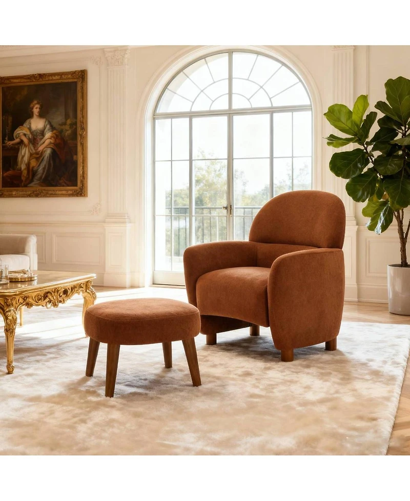 Streamdale Furniture Modern Lazy Chair with Footrest Ottoman