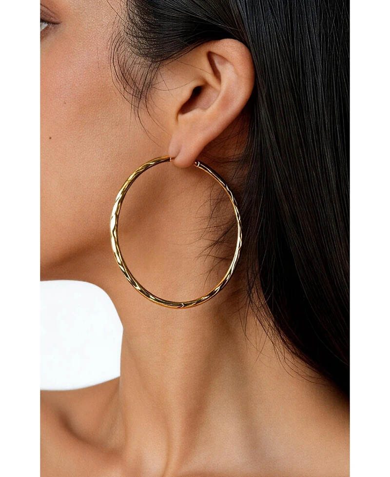Retro Chic Grove Hoop Earrings