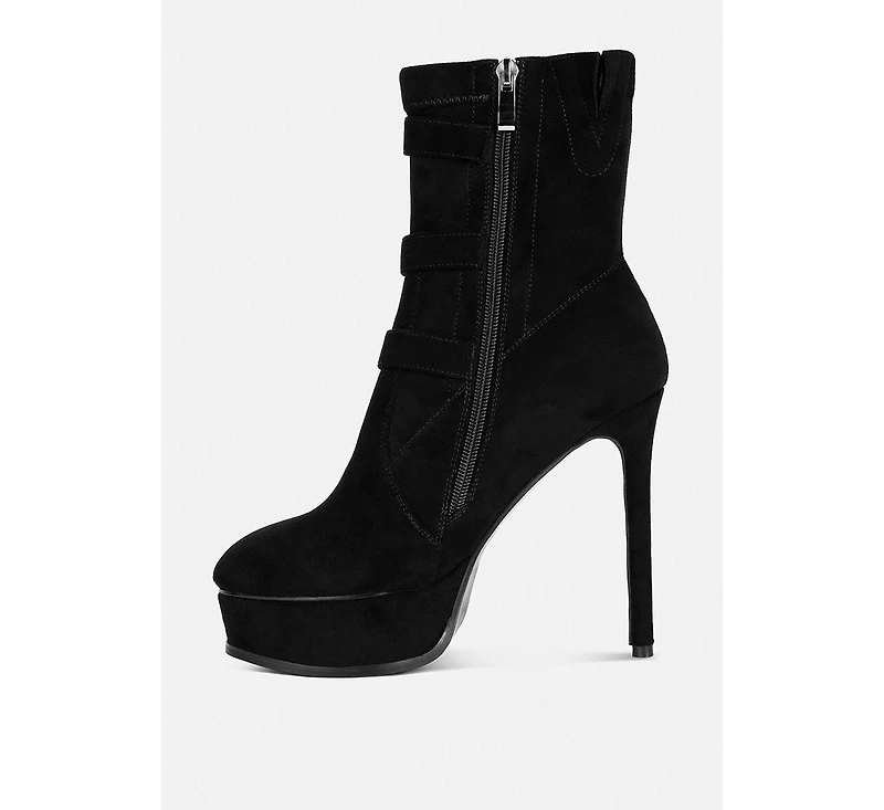 Beaux Womens High Platform Stiletto Ankle Boots