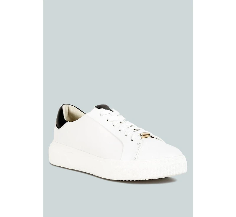 Schick Womens Lace Up Leather Sneakers