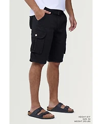 Men's Belted Twill Tape Cargo Shorts