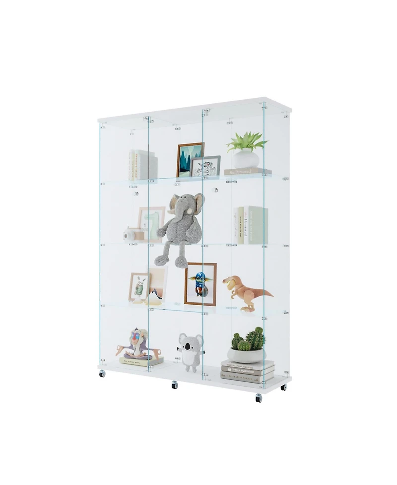Streamdale Furniture Glass Display Cabinet, Extra Large, 4 Shelves