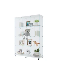 Streamdale Furniture Glass Display Cabinet, Extra Large, 4 Shelves