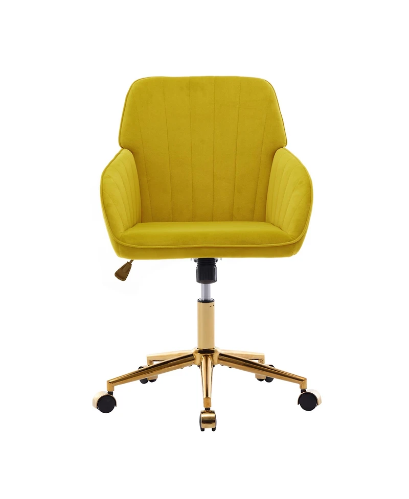 Streamdale Furniture Grand Velvet Ergonomic Office Chair with Luxurious Gold Base