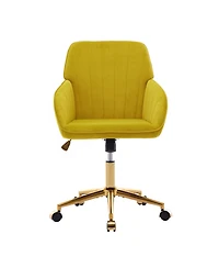 Streamdale Furniture Grand Velvet Ergonomic Office Chair with Luxurious Gold Base