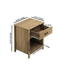 Streamdale Furniture Wood Nightstand with Drawer and Open Shelf