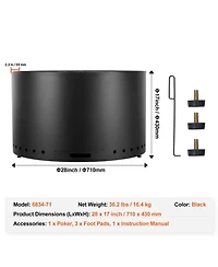 Ecooso 28-Inch Wood Burning Fire Pit with Removable Ash Pan, Stainless Steel Construction