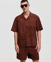 Mode of One Men's Short-Sleeve Boxy Patch Shirt, Macy's Exclusive
