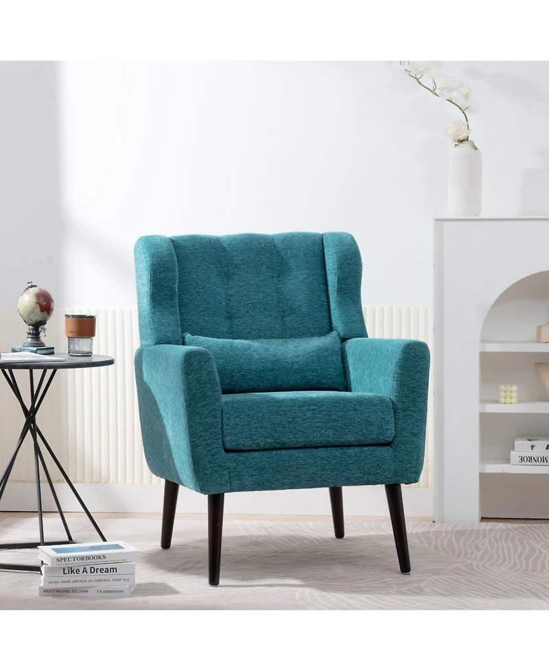 Streamdale Furniture Ergonomic Velvet Chair w/ Waist Support