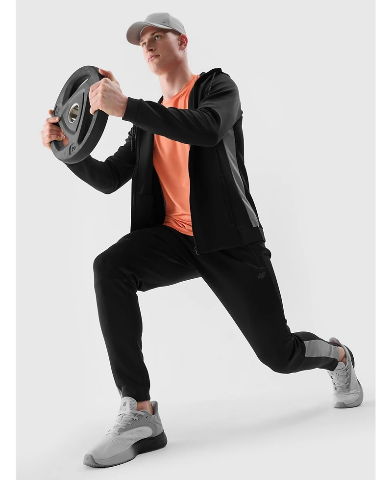 4F Men's Zipped Hooded Quick-Drying Training Sweatshirt