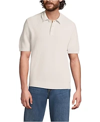 Lands' End Men's Short Sleeve Fine Gauge Sweater Polo