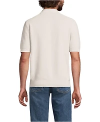 Lands' End Men's Short Sleeve Fine Gauge Sweater Polo