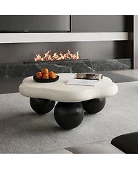 Streamdale Furniture 35" Cloud Shaped Coffee Table, Petal-Shaped Minimalist Table