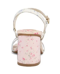 Mia Women's Nadalia Floral Square Toe Dress Sandals