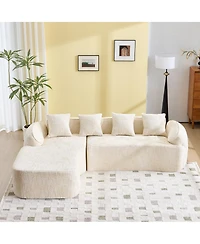 Streamdale Furniture Chenille L-Shaped Sofa - Soft, Durable, Space-Saving Design