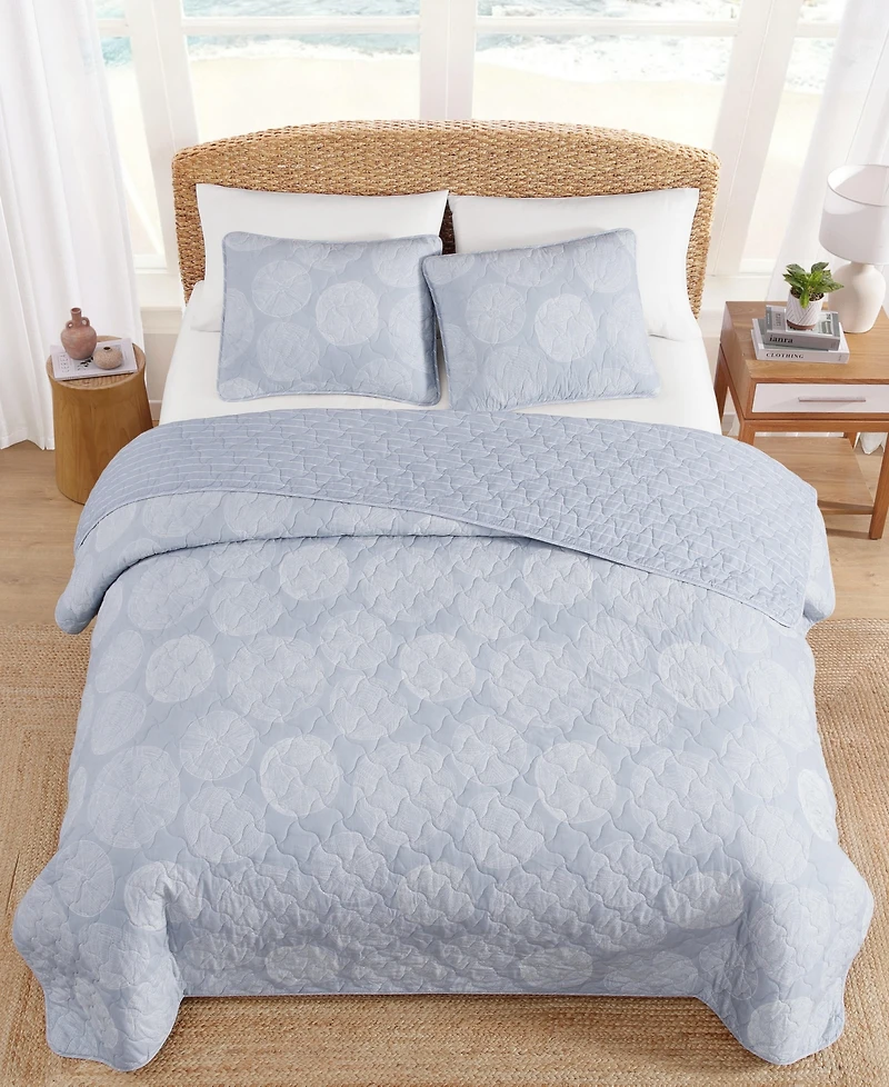 Tommy Bahama Home Ocean Island Cotton Reversible 3-Pc. Quilt Set, King