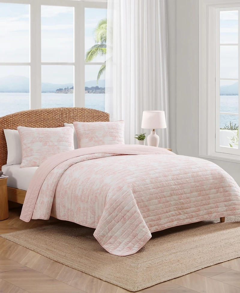 Tommy Bahama Home Beach Bluff Toile Cotton Reversible 3-Pc. Quilt Set