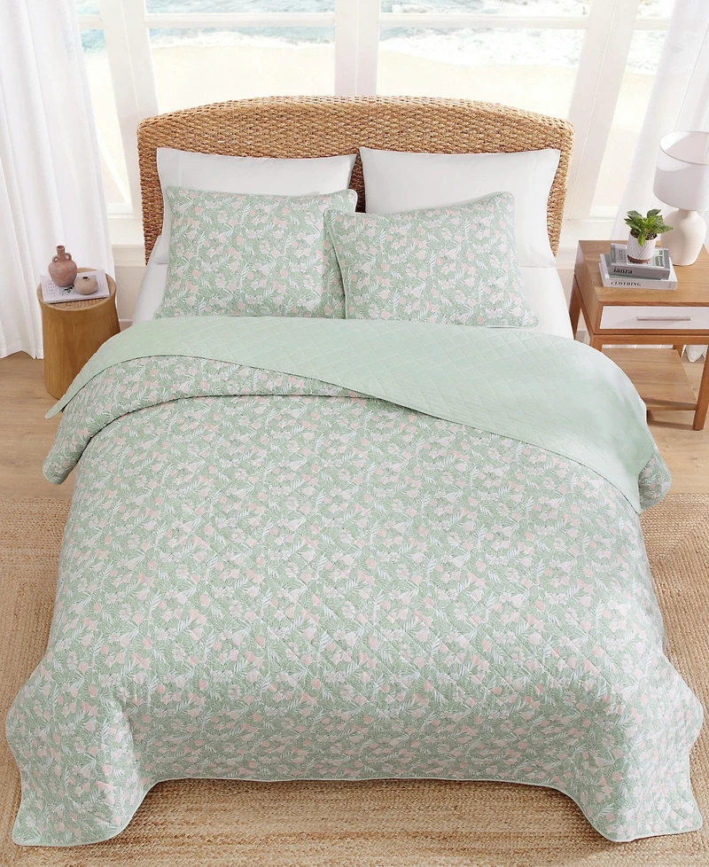 Tommy Bahama Home Pineapple Bloom Cotton Reversible 3-Pc. Quilt Set