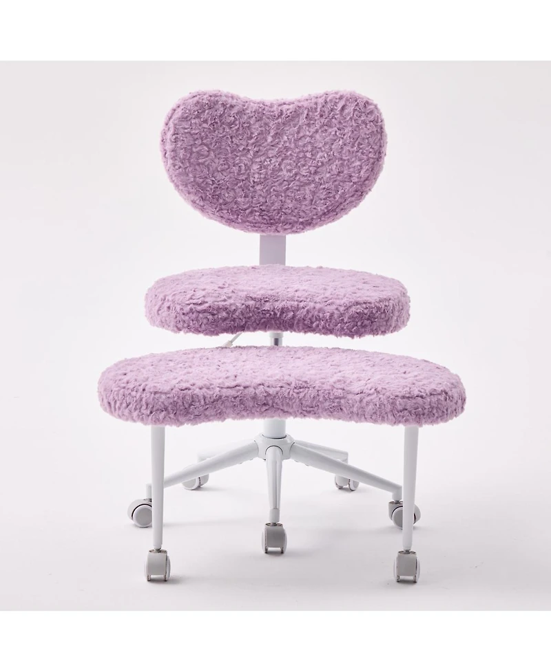 Streamdale Furniture Artificial rabbit hair Meditation Chair Plus, Cross Legged Chair with Wheels