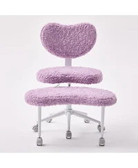 Streamdale Furniture Artificial rabbit hair Meditation Chair Plus, Cross Legged Chair with Wheels