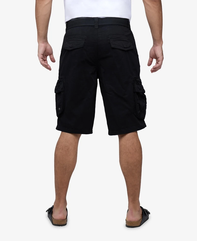 Men's Belted Double Pocket Cargo Shorts