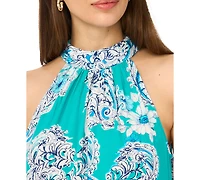 Msk Women's Paisley Floral-Print Tiered Maxi Dress