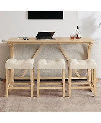 Streamdale Furniture 59" Bar Table Set with 3 Stools & Power Outlet