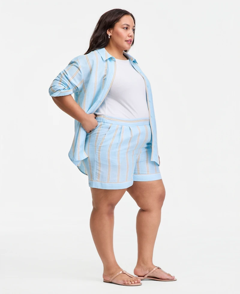 On 34th Trendy Plus Stretch-Waist Shorts, Macy's Exclusive