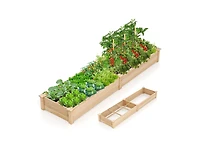 Slickblue Wooden Raised Garden Bed with 2 Planter Boxes