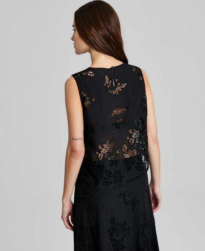 And Now This Women's Cotton Eyelet Asymmetric Top, Macy's Exclusive
