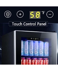 Cowsar 2.3 Cu.Ft Beverage Refrigerator, 95 Can Mini Fridge, Glass Door