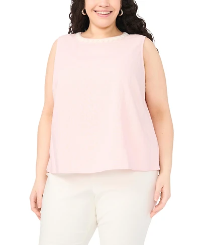 Vince Camuto Plus Sleeveless Crewneck Blouse