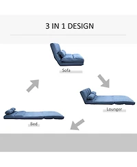 Boyel Living Convertible Floor Sofa Chair with Adjustable Backrest and Headrest