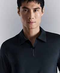 Mango Men's Comfort Stretch Zip Polo Shirt