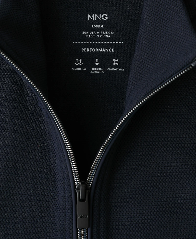 Mango Men's Regular-Fit Technical Zip-Up Sweatshirt