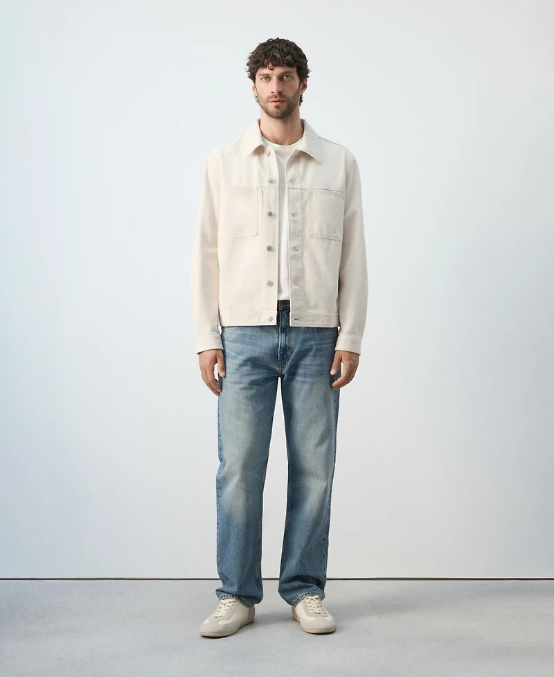 Mango Men's Cotton Pockets Denim Jacket