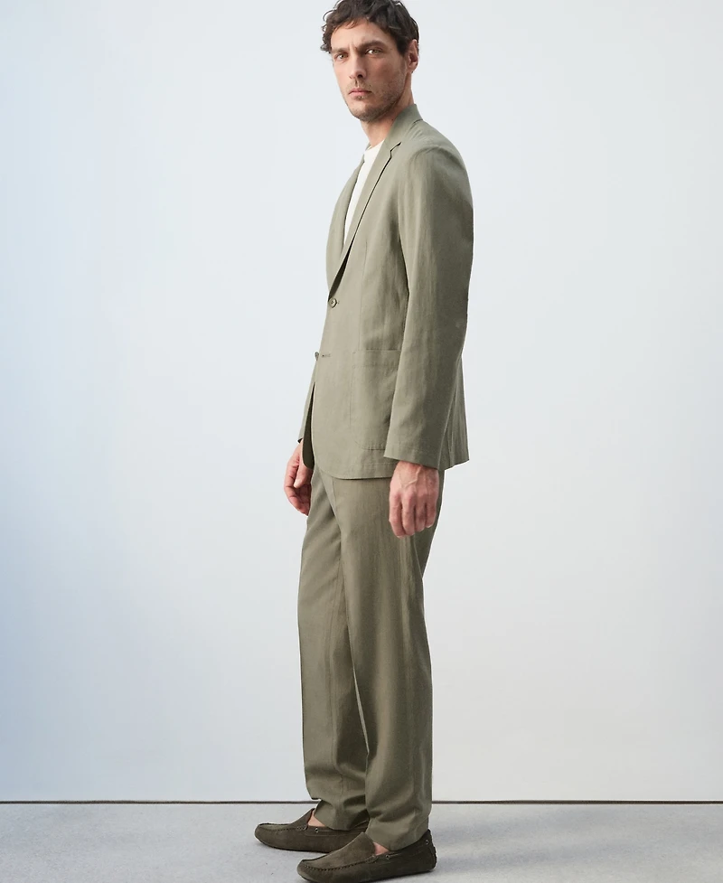 Mango Men's Slim-Fit Linen-Lyocell-Blend Pants