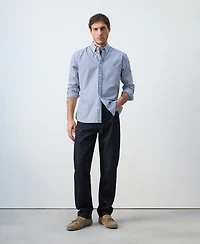 Mango Men's Cotton Regular-Fit Striped Shirt