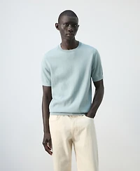 Mango Men's Cotton Fine-Knit T-Shirt