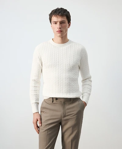 Mango Men's Cotton Cable-Knit Sweater