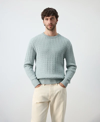 Mango Men's Cotton Cable-Knit Sweater