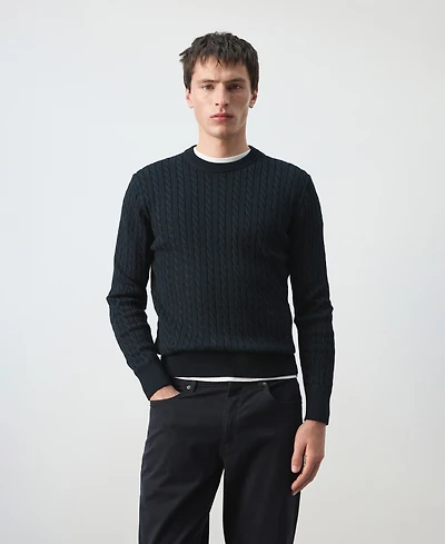 Mango Men's Cotton Cable-Knit Sweater