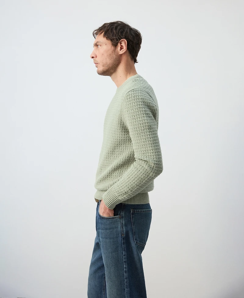 Mango Men's Lace Pattern Knit Sweater