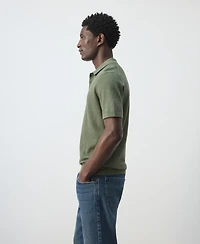 Mango Men's Microstructure Fine-Knit Polo Shirt