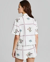 And Now This Women's Cotton Patchwork Camp Shirt, Macy's Exclusive