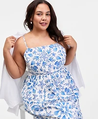 On 34th Trendy Plus Cotton Tiered Midi Dress, Macy's Exclusive