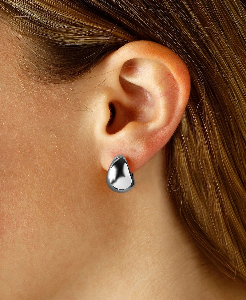 Bold Hoop Earrings 14k Gold or White