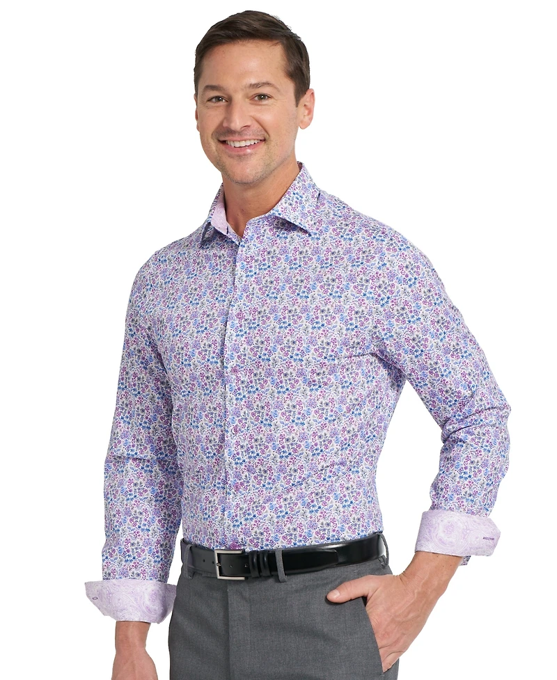 Nick Graham Men's Brighton Floral Print Dress Shirt
